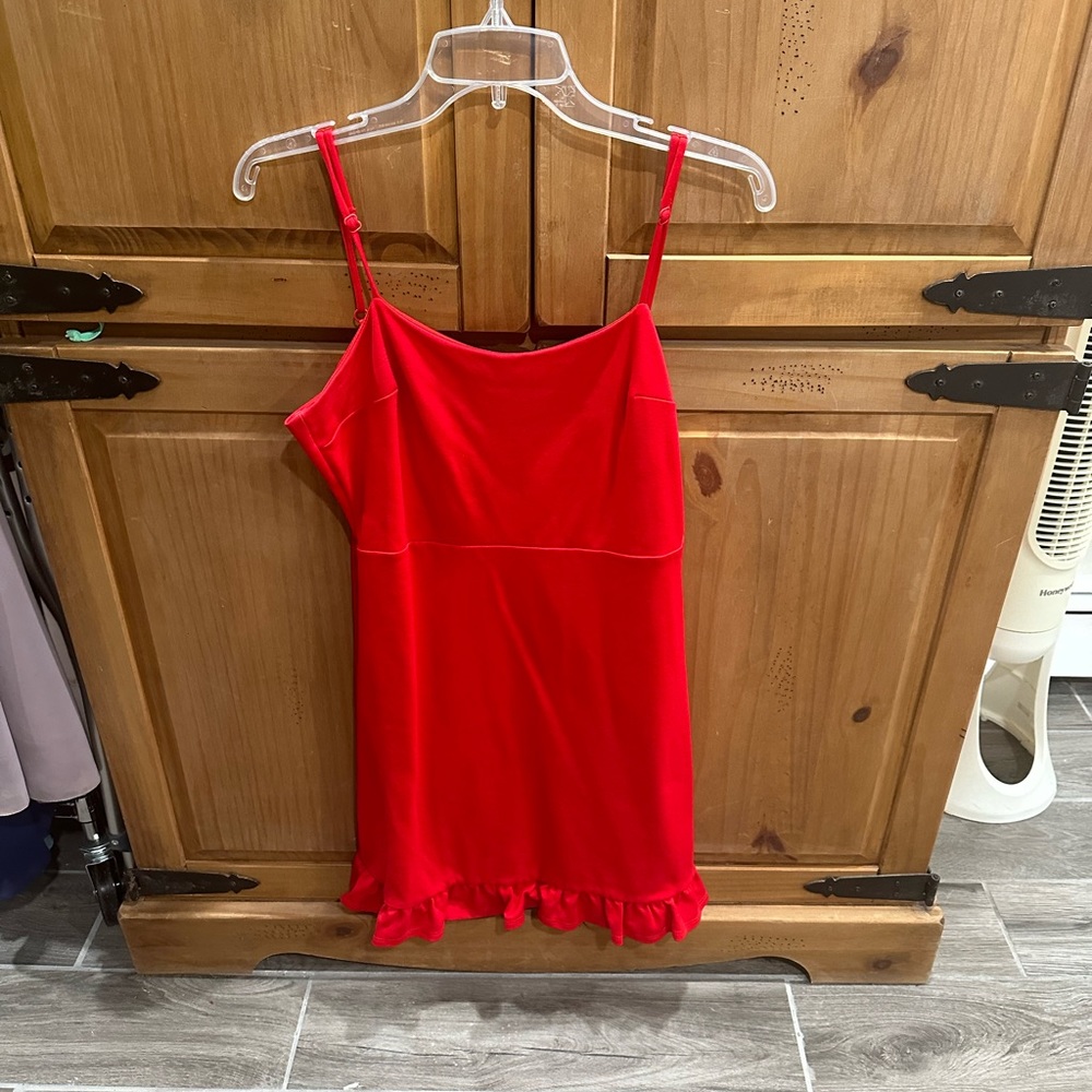 Lulus Spoonful of Sass Red Ruffled Bodycon Mini Dress